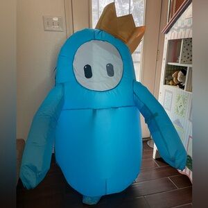 Fall Guys Blue Inflatable Costume with Crown | Youth OS One Size
